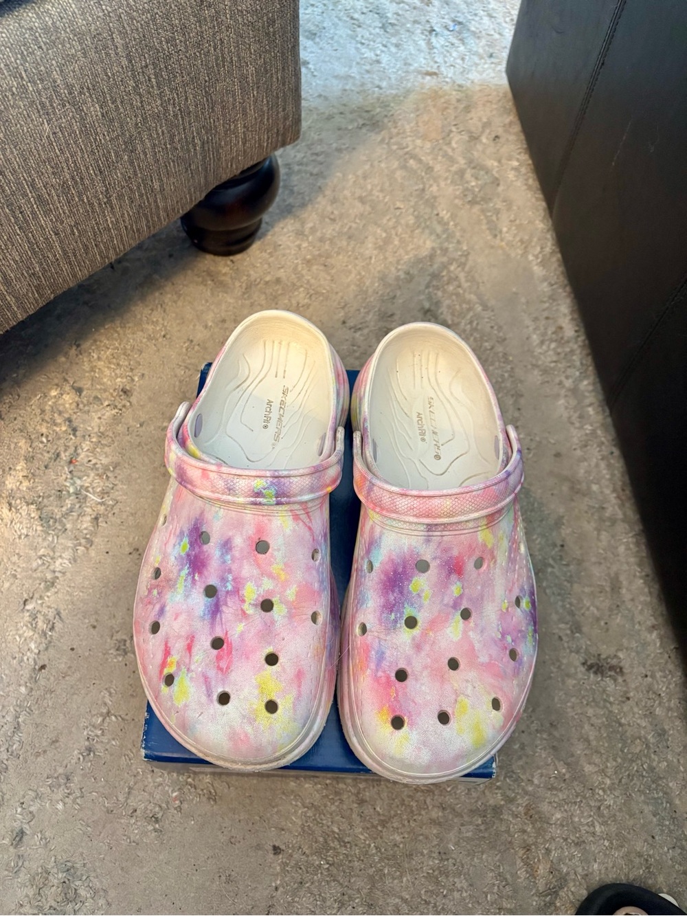Skechers Women's Tie-Dye Style Clogs in Pink, Yellow, Purple